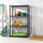 Sterilite 4 Shelf Unit, Heavy-Duty Shelving Storage and Utility Rack - Standing Plastic Organizer Shelves for Kitchen, Bathroom, and Garage