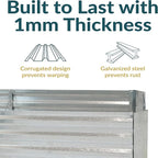 Sunnydaze 11.75" H Raised Metal Garden Bed - Galvanized Raised Garden Bed Outdoor for Vegetables and Flowers - Silver - L-Shaped