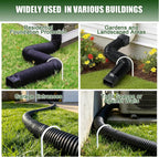 2 Pack Rain Gutter Downspout Extension Fixing Pin for 4" Round Pipes White | U-Shape Downspout Anchor Stake Holds Extension Firmly in Wind & Rain. Diverts Water From Foundation. Easy Adjust. Heavy Iron