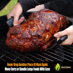 Metal Meat Claws for Shredding Pulled Pork, Chicken, Turkey, and Beef- Handling & Carving Food - Barbecue Grill Accessories for Smoker, or Slow Cooker - Knuckle Grip