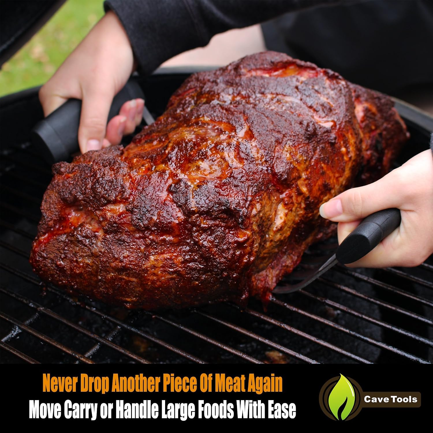 Metal Meat Claws for Shredding Pulled Pork, Chicken, Turkey, and Beef- Handling & Carving Food - Barbecue Grill Accessories for Smoker, or Slow Cooker - Knuckle Grip
