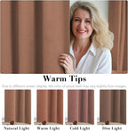 H.VERSAILTEX Linen Blackout Curtains Durable Thick Textured Linen Look 100% Blackout Patio Door Curtain Anti Rust Grommet Extra Wide Sliding Door Curtain Panel, W100 x L96 inch, Washed Spice