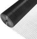 Hardware Cloth 1/2 inch, Black Vinyl Coated Hardware Cloth 19 Gauge 16 inch x 25 ft Black PVC Welded Wire Fence for Poultry Netting, Garden Fencing, Tree Guard Rolls and Cage Fence