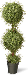 national tree company artificial two ball topiary, green, main product view