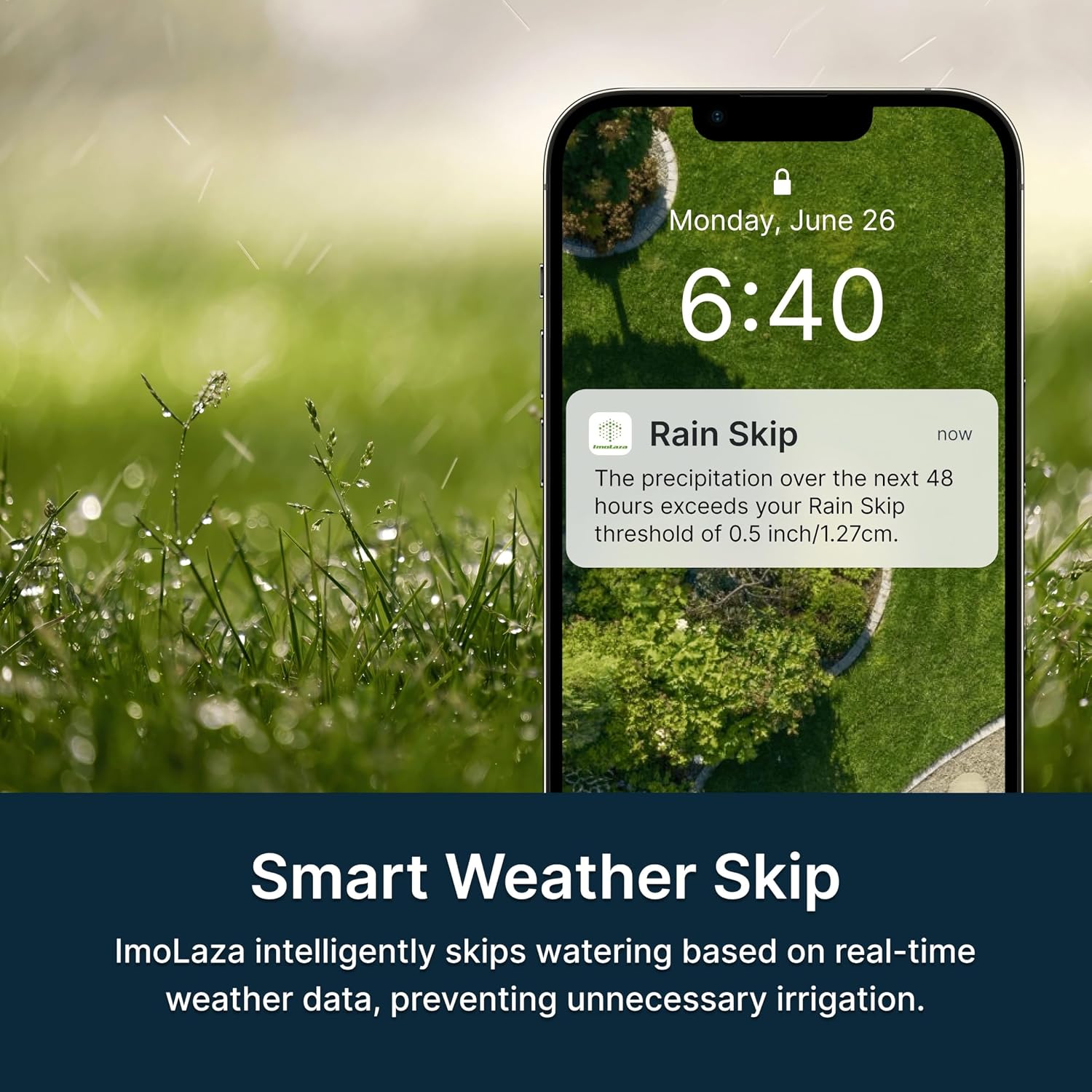 Indoor Smart Sprinkler Controller-ImoLaza Mini 4-Zone WiFi Auto Irrigation | Flexible watering schedules, up to 24 daily timers for new lawns, auto weather skip, easy install, app & voice remote control