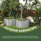 4 Pack Tall 2x2x2ft Round Galvanized Raised Garden Bed Outdoor, Metal Garden Bed for Vegetables, Above Ground Garden Box for Flower, Steel Raised Beds for Gardening