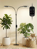 Tall Plant Grow Light for Indoor Plants, Full Spectrum Plant Light | 48W LED Grow Lamp with Dual Heads, 23.5-71" Adjustable Height, 3/9/12/16H Timer, 6-Level Dimming for Large Houseplants