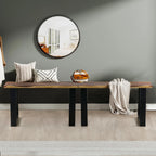 rustic live edge natural solid wood bench 32" on a desk or shelf
