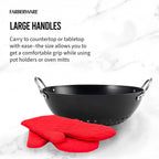 Farberware Barbecue Nonstick Mini Round Wok Topper, 8-Inch, Black