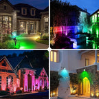 T-SUNUS RGB Solar Spot Lights Outdoor Christmas, Color Changing Landscape Spotlights Waterproof IP65 9.8ft Cable Separated Panel for Flag Patio Pathway Yard Garden Wall Halloween Holiday Decoration