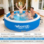 Inflatable Swimming Pool for Adults & Kids, Heavy Duty Drop-Stitch Above Ground Pool, 94.5in Diameter, 227 Gallon Capacity, No Tools Required, Includes Pump