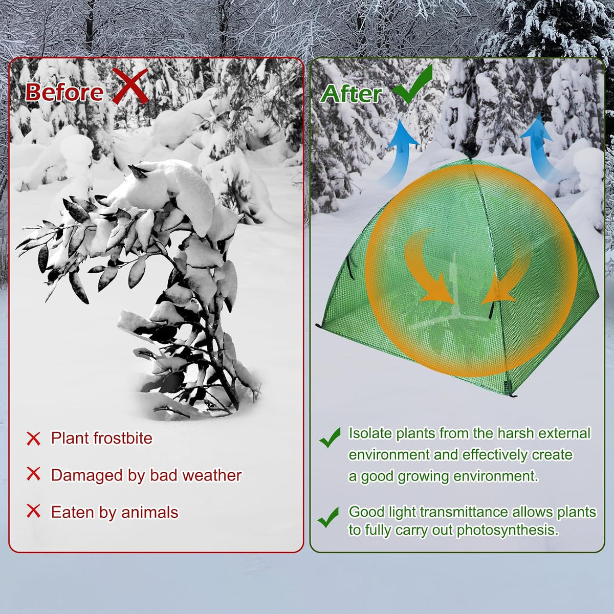 plant tent outdoor winter shrub cover green frost, package contents