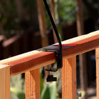 More Birds Deck Hook, 13in Steel Bird Feeder Hanger for Outdoors | Clamp-On Hanging Hook for Feeder or Planter, 11lb Weight Limit, Fits Up to 2in Thick Deck Railings, Weather-Resistant Finish