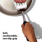 OXO Good Grips Stainless Steel Turner, Cooking Spatula, Heat Resistant | Flexible Head For Fish, Stainless Steel Spatula, Comfortable Grip, Kitchen Turner For Grilling