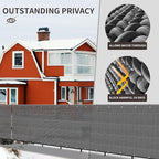 LOVE STORY Custom Size 3'x22' Dark Grey Balcony Privacy Screen,UV Block Privacy Fence Screen,90% Shield for Outdoor Pool Garden Apartment Railing