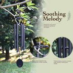 Wind Chimes for Outside Deep Tone - 38'' Wind Chimes Outdoor Clearance, Deep Tone, Windchimes Outdoors, Memorial, Sympathy Gift, Garden Patio, Home Décor (Black)