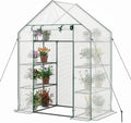 giantex walk-in greenhouse, 4 tier 8 shelves, portable, main product view