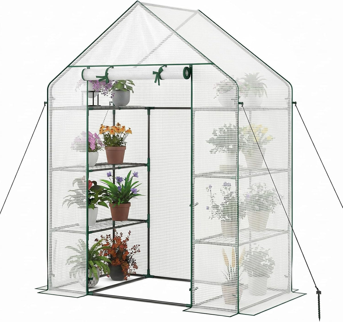giantex walk-in greenhouse, 4 tier 8 shelves, portable, main product view
