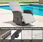 Belord 7 Piece Patio Furniture Set with 4 Swivel Recliner Chairs and 3 Side Tables, Dual-Adjust Wicker Chaise Lounge Chairs for Outdoor Patio Conversation, All-Weather Brown Rattan