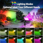 WdtPro 6 Pack Solar Color Changing Spot Lights, 10 Lighting Modes, Multicolor RGB Outdoor Lights, 9 Colors Auto Cycling Landscape Spotlights for Yard Garden Decoration