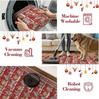 Christmas Runner Rug 2x6 Red Rugs for Hallway Winter Home Decor | Washable Entryway Rugs Runner, Non Slip Kitchen Rug, Xmas Elk Stain Resistant Bathroom Bedside Carpets for Holiday Decor
