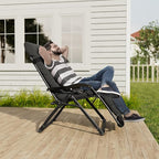 UDPATIO Oversized Zero Gravity Chair Set of 2, 33In XXL Patio Reclining Chair with Cushion, Outdoor Folding Recliner with Pillows|Cup Holder|Foot Rest|Padded Headrest, Dark Grey, Support 502LB
