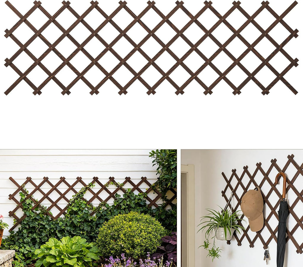expandable wooden lattice panels outdoor garden fence trellis, main product view