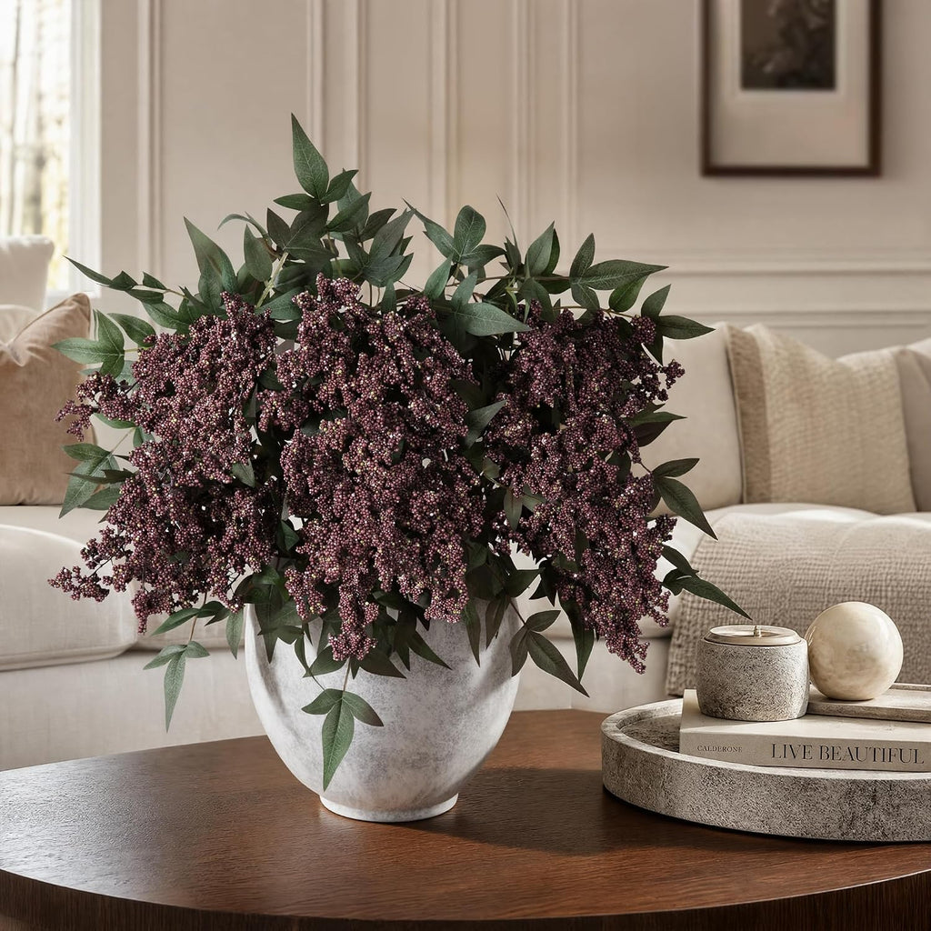 fake flowers 35 inch berry stems faux flowers showing dimensions