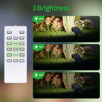 Solar Spotlights Outdoor Waterproof 4000mAh 3 Color with Remote | LED Landscape Spot Light with Timer & Adjustable Brightness for Pool, Trees, Flags, House Wall & Yard Decor