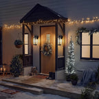 EJIAXIN 2 Pack Exterior Lighting Fixtures, 13" Black Outdoor Wall Light | Clear Glass Shades, Waterproof Metal Construction,Rust-resistant, Easy Installation,Standard E26 Socket, for Patio Garage