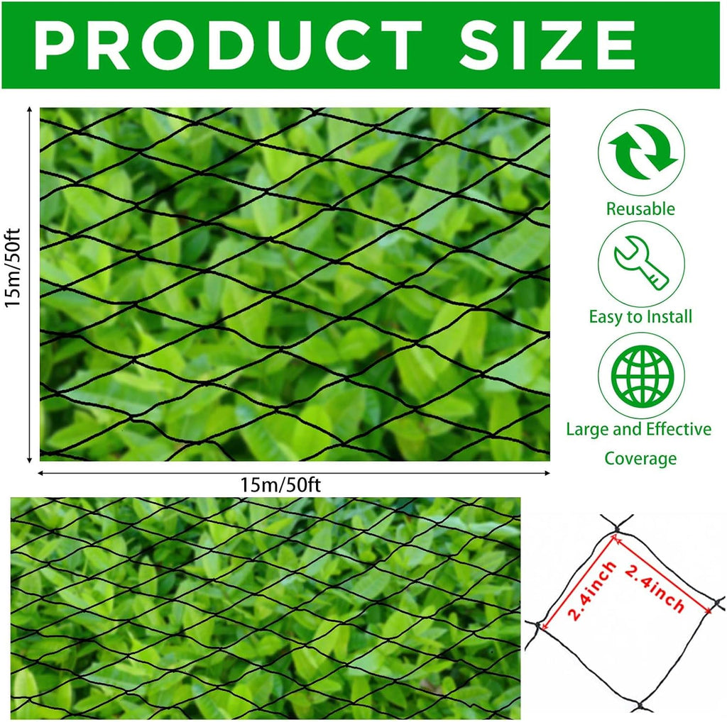 windyun 1 pcs bird netting 50' x 50' shown in use