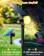 btfarm 4 Pack Solar Spot Lights Outdoor Waterproof IP65-1000LM 52 LED Solar Spotlights Uplights with 3 Modes & 180° Adjustable Panel, Landscape Lighting Outside for Yard Pathway Trees (Warm White)