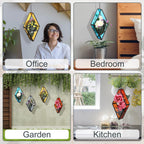 hushee 4 pcs hanging glass planter geometric terrariums, close-up detail