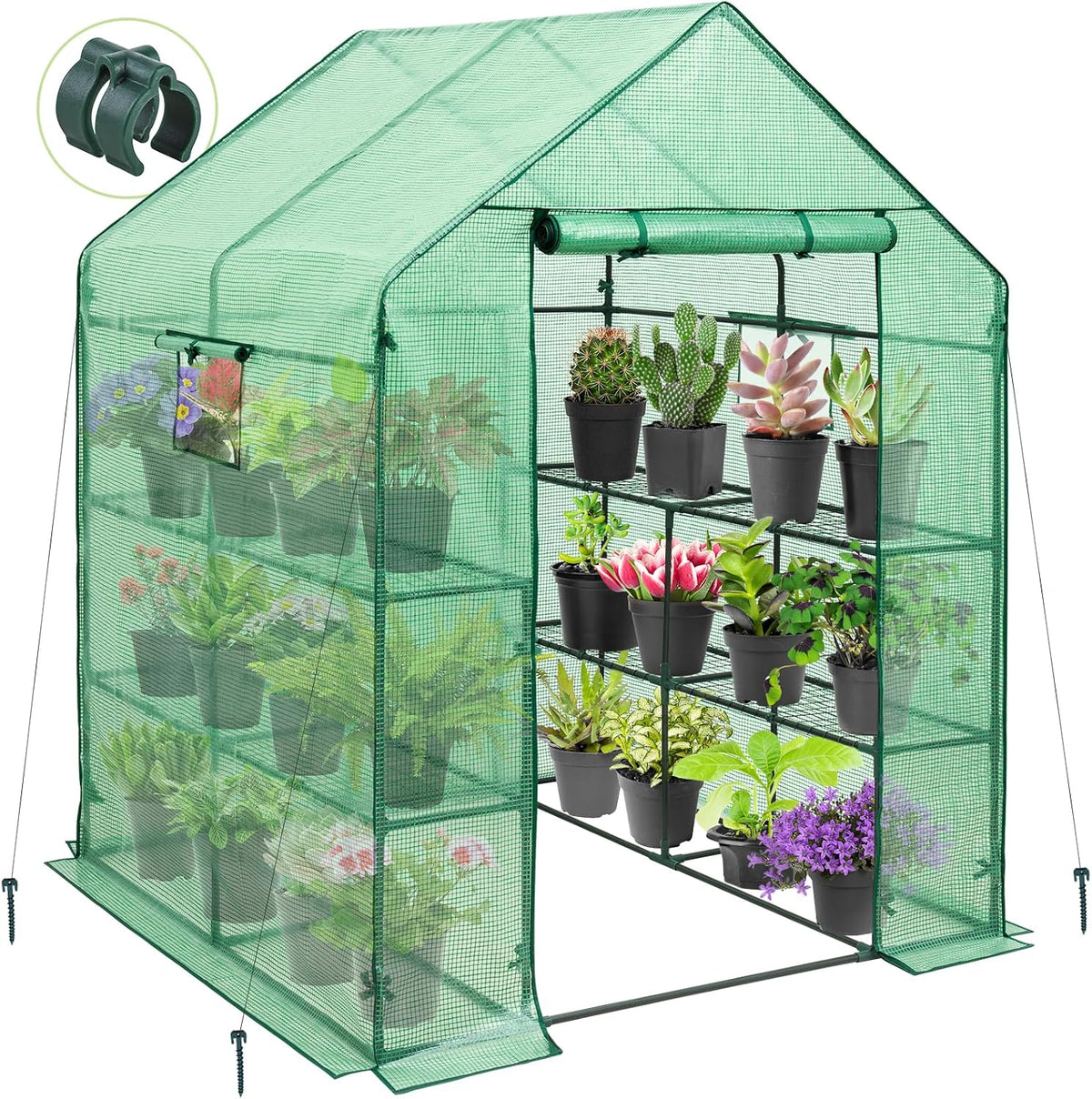 eagle peak walk in 3-tier greenhouse with wire, main product view