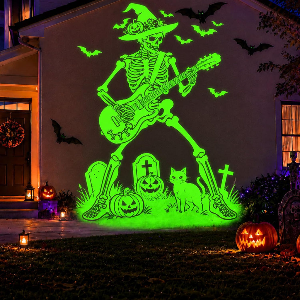 12 in 1 Halloween Halloween Projector Outdoor - 3D Dynamic Halloween Decorations,Clearer Skull/Spider/Pumpkin/Witch Cauldron HD Patterns,Holiday Lights for Window Garage Door Cover