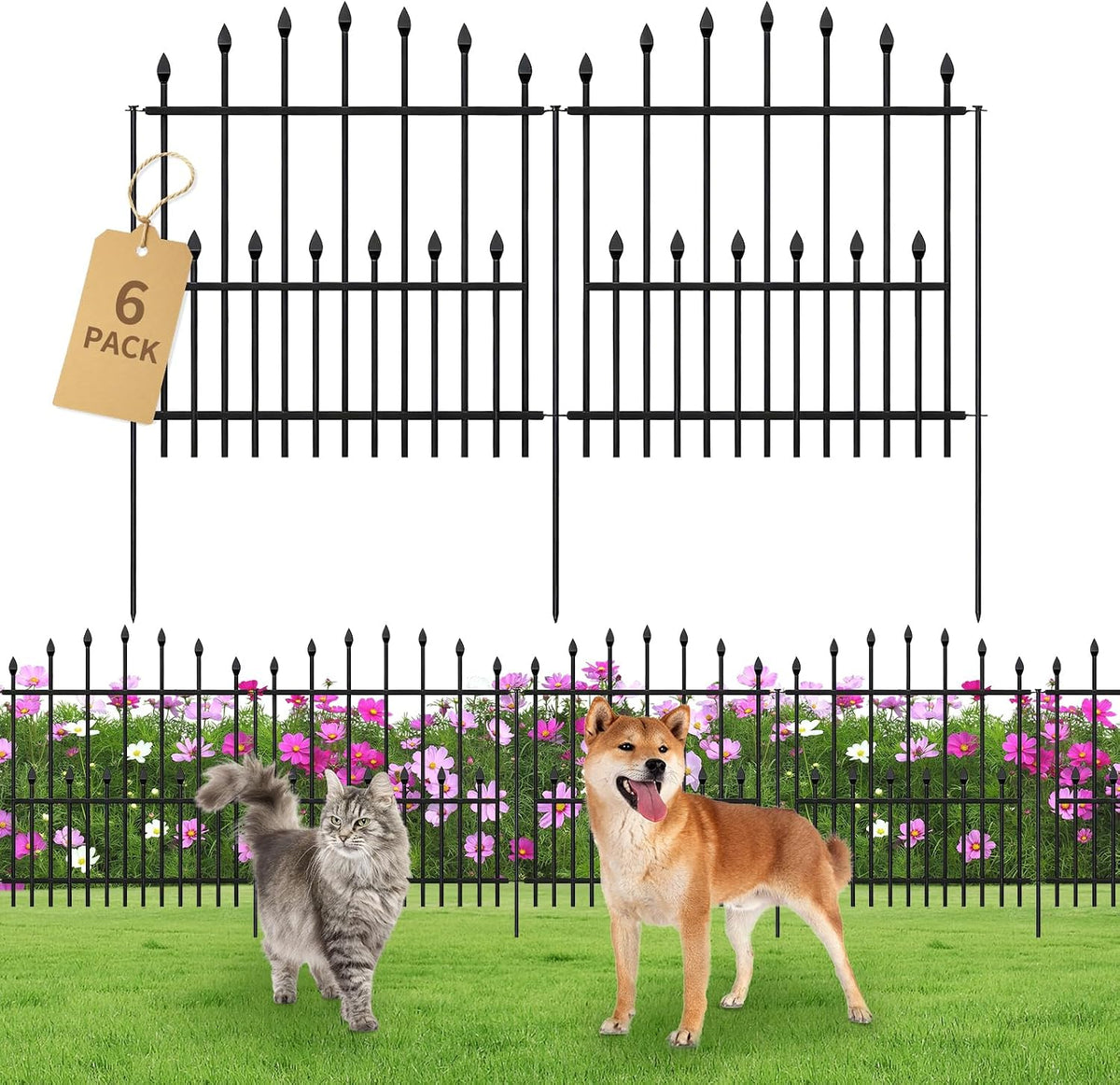 decorative garden fence - 32in(h) x 14.5ft(l) no, main product view