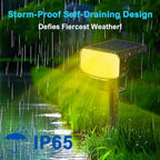 Solar Lights Outdoor Waterproof IP65,Auto On/Off, 2700K 2 Lighting Modes, Super Bright LED, Solar Powered Yard Garden Solar Spot Lights for Outside Landscape -6 Pack
