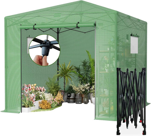 10x10 ft pop up greenhouse for outdoors, walk-in, main product view