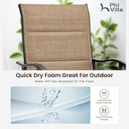 PHI VILLA Outdoor Swivel Bar Stools Set of 2, High Top Patio Chairs with Padded Textilene Seating, All-Weather Bar Height Furniture for Kitchen or Outside, Padded Brown Textilene