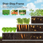 VIVOSUN 3-Tier Metal Raised Garden Bed, 46" x 46" x 24" Galvanized Steel Metal Outdoor Planter Box with Gloves and Scissors to Grow Flowers, Vegetables and Herbs for Outdoor Gardening, Dark Gray