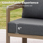 Outdoor Furniture Set, 2Pcs Patio Armchairs, Metal Modern Outside Furniture with 6'' Thick Cushions, Outdoor Conversation Set Balcony Chairs for Backyard, Porch,Deck, Grey
