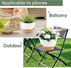 12-Inch Self Watering Planters with Drainage Holes, Large Flower Pots for Indoor Outdoor Plants, Garden Pots White 2 Pack