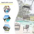 Shintenchi 4 Pieces Patio Furniture Set All Weather Textile Fabric Outdoor Conversation Set, with Glass Coffee Table, Loveseat, 2 Single Chairs for Home, Garden, Lawn, Porch（Light Brown）