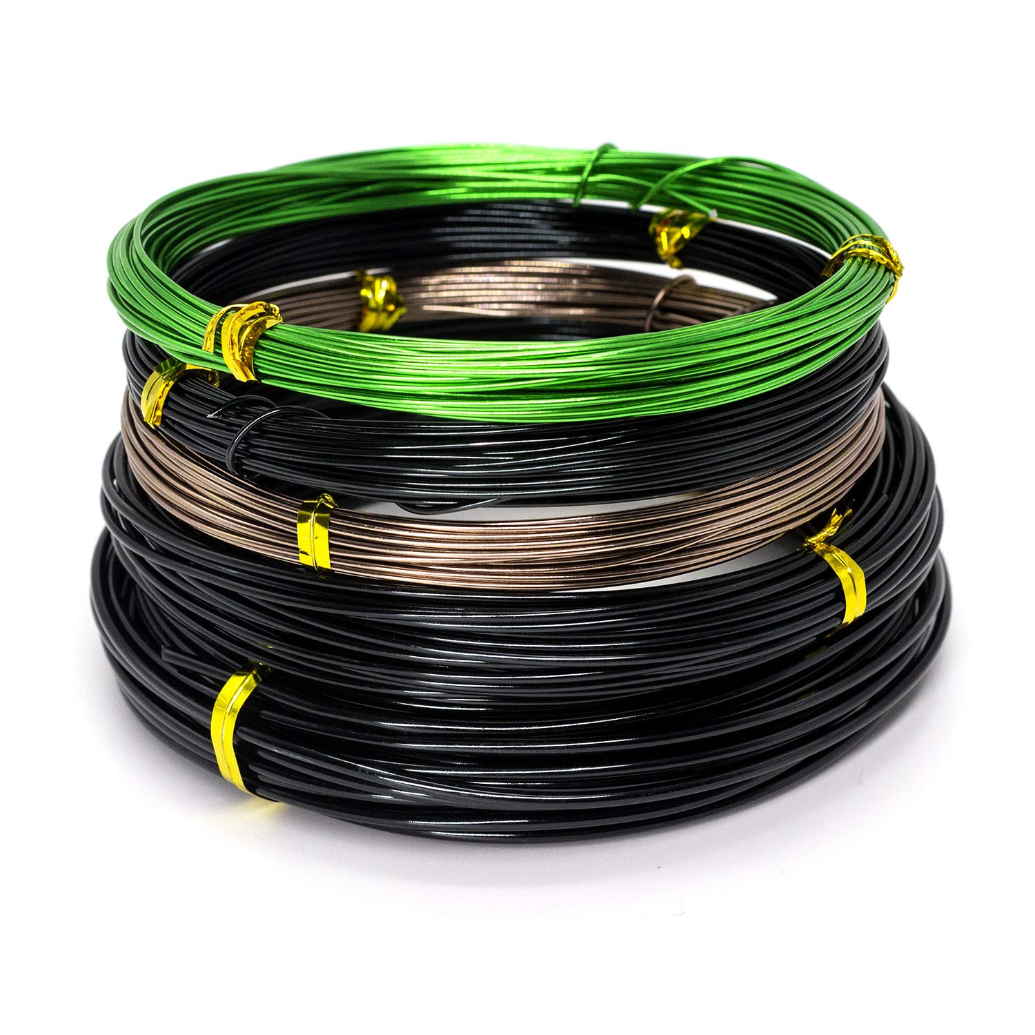 Bonsai Wire 5 Rolls 164 Feet-Training Wire with Cutter for Bonsai Trees | Anodized Aluminum 1mm/1.5mm/2.0mm 3 Size Perfect for Garden Enthusiasts