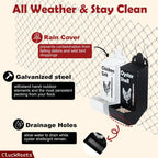 CluckRoots Chicken Grit and Oyster Shell Feeder Combo, No-Spill Metal | Lift-Off Heavy-Duty Dispenser w/ Rain Lid View Window, Small Flocks Capacity, Chicken Coop Accessories Gifts for Lovers