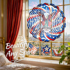 250th USA Anniversary 12 Inch Wind Spinner Patriotic Decoration | Patriotic Outdoor Garden Decor with Statue of Liberty Design, Stainless Steel Yard Art for Outdoor & Indoor, Gift for Men