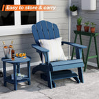 YEFU Folding Adirondack Ottoman Outdoor Set of 2, Navy Blue | Fade and Rust Resistant Footstool for Adirondack Chair, All-Weather Foot Rest for Outside Patio Garden Lawn Pool Backyard