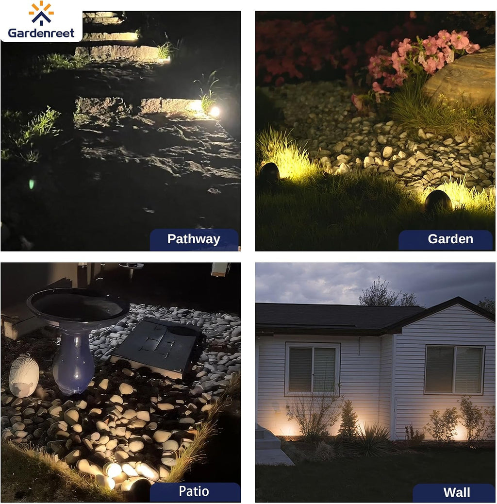 Landscape In Ground Well Lights - Brass LED Low Voltage Electric Ip65 Lights, 12V Wired Fixture, Antique Bronze for Driveway Tree Patio with 5000K Daylight White MR16 Bulb