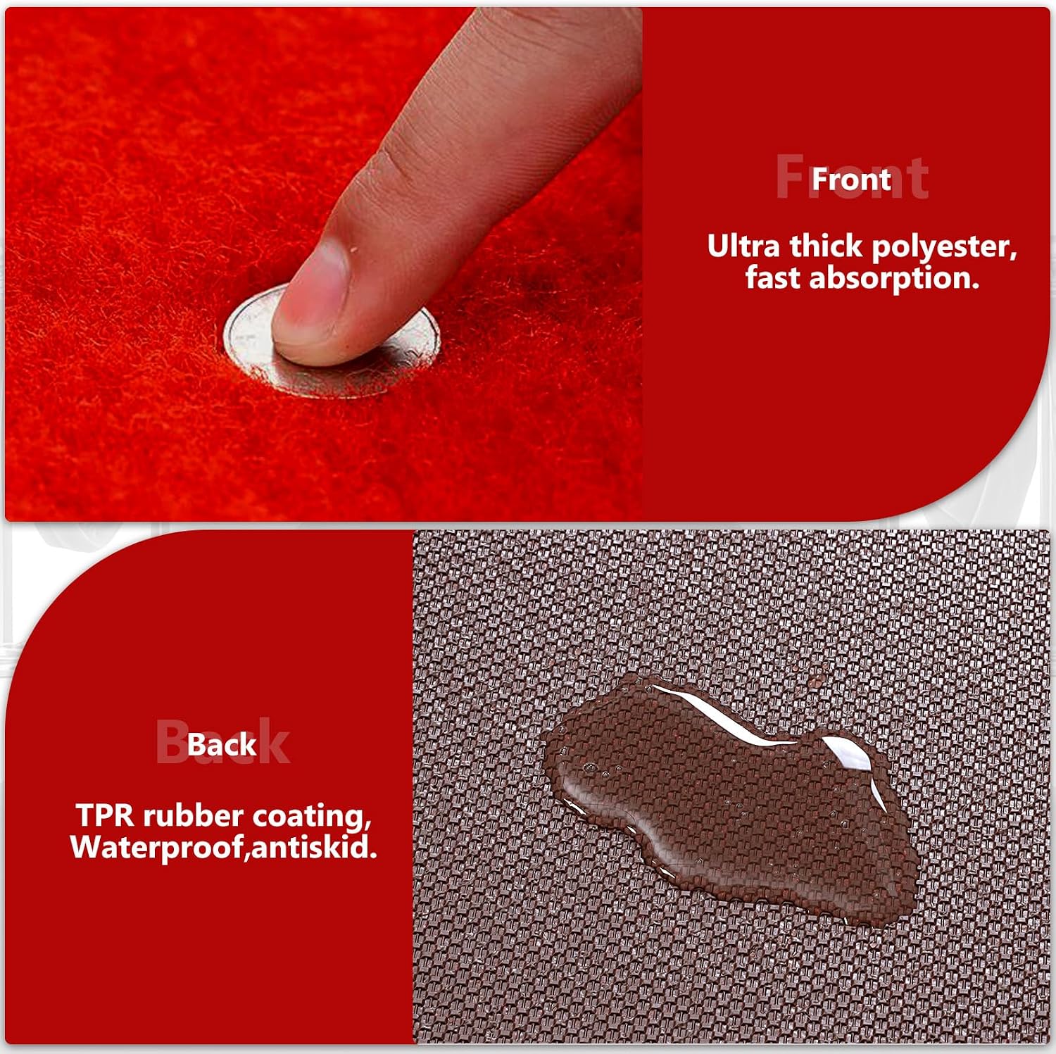 PBHEPJ 3ft x 10ft Extra Thick Red Carpet Runner for Party & Hollywood, Festival Celebration, Wedding, Graduation Ceremony, Award Ceremony, VIP Reception, Heavy-Duty, Non-Slip TPR Rubber