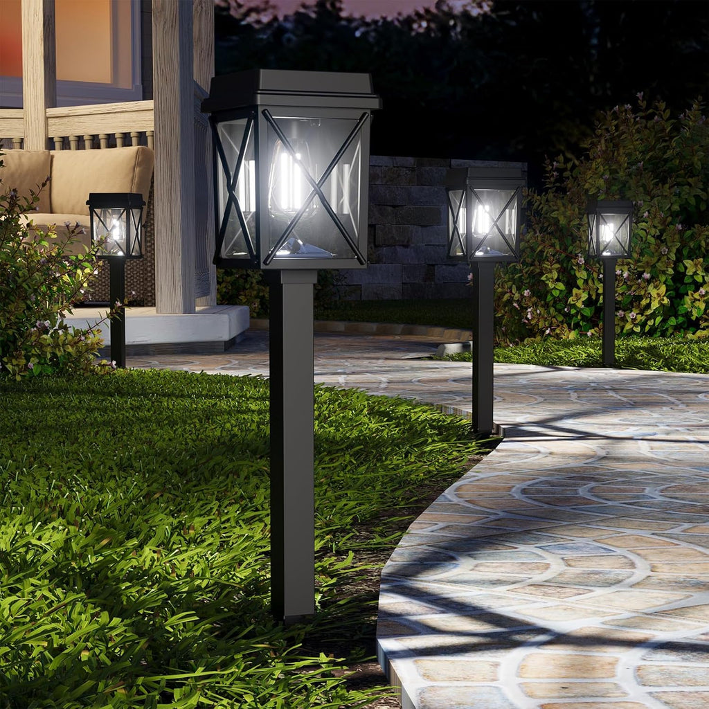 XMCOSY+ Solar Lights Outdoor, 12 Pack Bright Pathway Lights for Landscape | Adjustable Brightness, 3 Color Modes, Up to 15H Runtime, Solar Powered Outdoor Lights for Garden, Yard, Pathway, Landscape